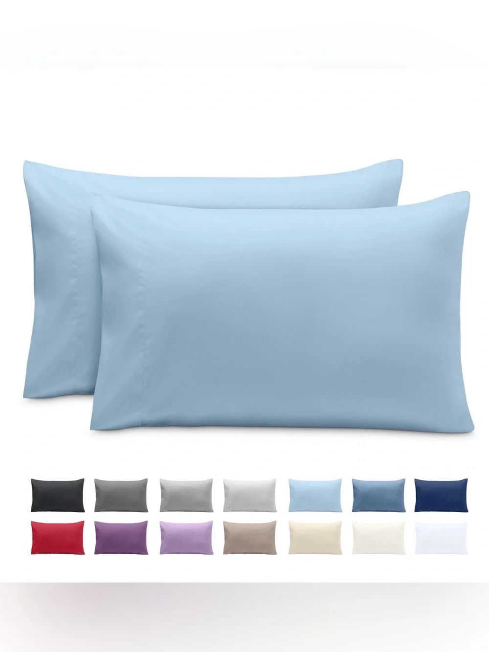 Cooling Pillowcases Double-Brushed Microfiber STANDARD (2-Pack) LIGHT BLUE